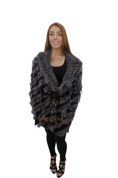 Silver Fox Feathered Jacket