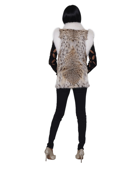 Cat Lynx Vest with White Fox
