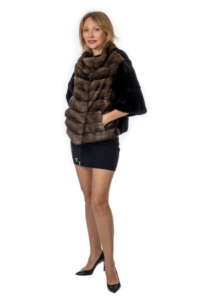 Blackglama Mink Jacket with Brown Sable Front