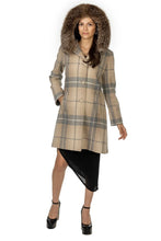 Load image into Gallery viewer, Plaid Wool Parka with Hood
