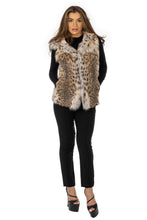 Load image into Gallery viewer, Natural Cat Lynx Vest with Hood
