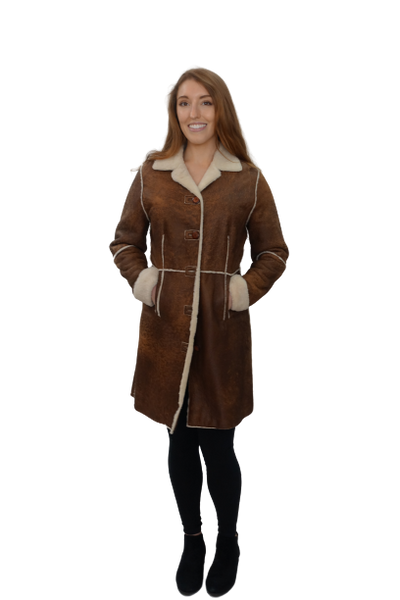 Brown Shearling 3/4 Coat