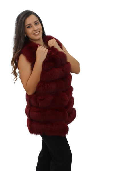 Burgundy Fox Vest