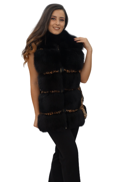 Black Fox Vest with kidskin inserts