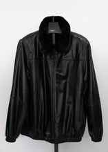 Load image into Gallery viewer, Men&#39;s Black Lambskin Bomber Jacket Reversible to Full skin Mink
