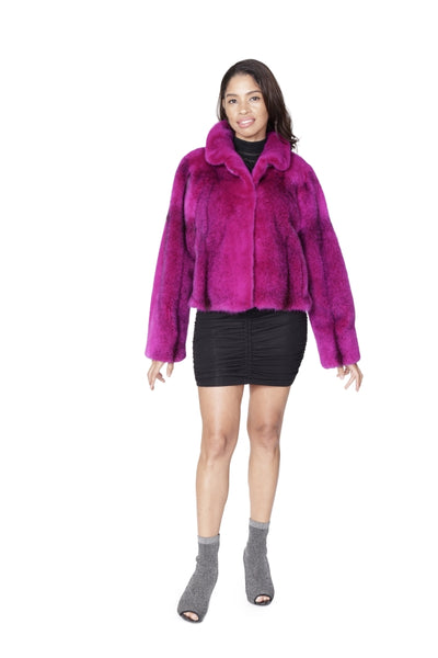 Fuchsia Cross Mink Jacket