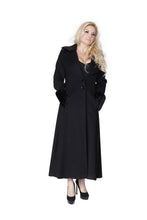 Load image into Gallery viewer, Black Cashmere Coat with Mink Collar &amp; Cuffs
