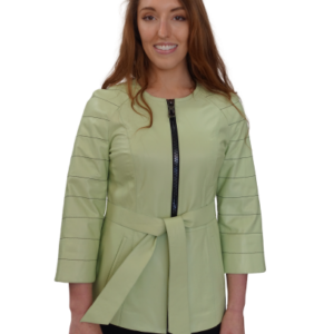 Lime Green Lambskin Leather Jacket