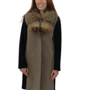 Green & Black Wool 3/4 with Golden Island Fox Collar