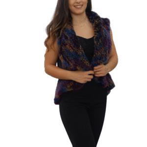 Multicolor knitted Rex Rabbit Vest