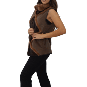 Cashmere Vest with Mink trim