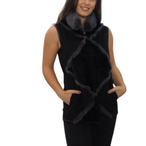 Cashmere Vest with Mink trim
