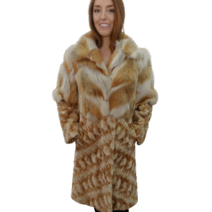 Sculptured Tan Mink with Coyote Trim Coat