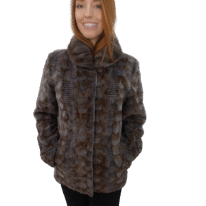 Taupe gray Sculped Sheared Jacket