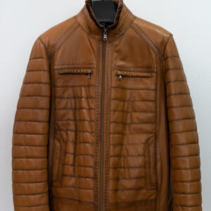 Men's Leather Bomber Jacket