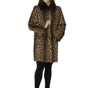 Natural Lippi Cat Stroller with Mink Collar, Reversible to Silk Poplin