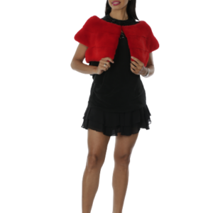 Red Dyed Mink Capelet