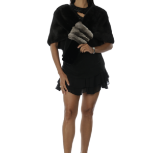 Ranch Mink Capelet with Chinchilla Trim