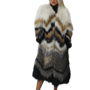 Multi-Color Feathered Fox Coat “Weightless”