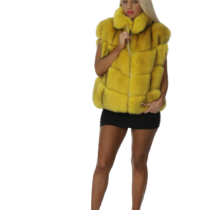 Yellow Dyed Fox Vest