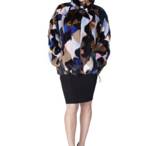 Multicolor Mink Parka Jacket