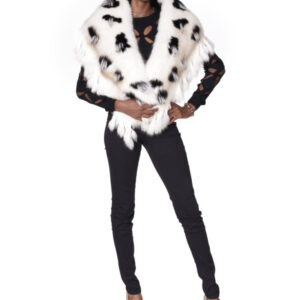 White Fox Big Collar with Fringes