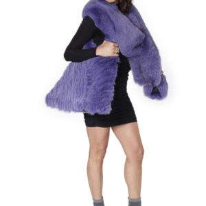 Purple Dyed Fox Collar with Matching Purple Fox Purse