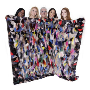 Multicolor Mink & Fox Blanket with Velvet Lining