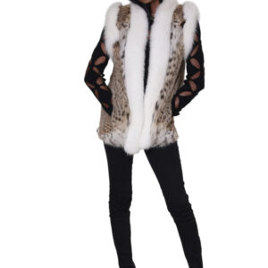 Cat Lynx Vest with White Fox