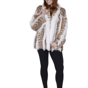 Cat Lynx Jacket with White Fox