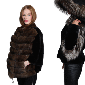 Blackglama Mink Jacket w/Russian Sable